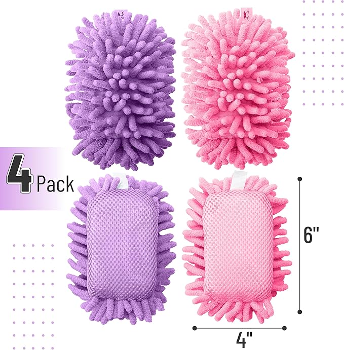 Mr. Pen- Magnetic Microfiber Shag Whiteboard Erasers, 4" x 6", 4 Pack, Dual Surface, Washable Large Dry Erase Board Cleaner for Chalk, Marker, Classroom, Office, Home