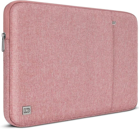 DOMISO Laptop Case Laptop Sleeve Cover Compatible with 14 inch MacBook Pro M4/M3/M2/M1 Pro/Max 2024-2021, Compatible with 13.3 inch HP Dell ASUS Lenovo Notebook, Water-Resistant Bag with Pocket, Pink