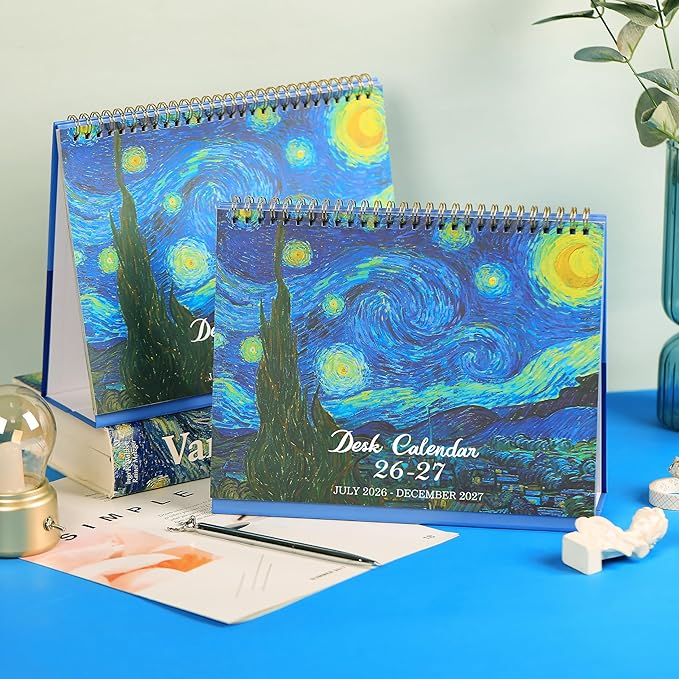 Desk Calendar 2026-2027 - JUL 2026 - DEC 2027, Standing Flip Desktop Calendar 2026-2027, 18 Months Desktop Calendar, 9.8" x 8.3", Thick Paper