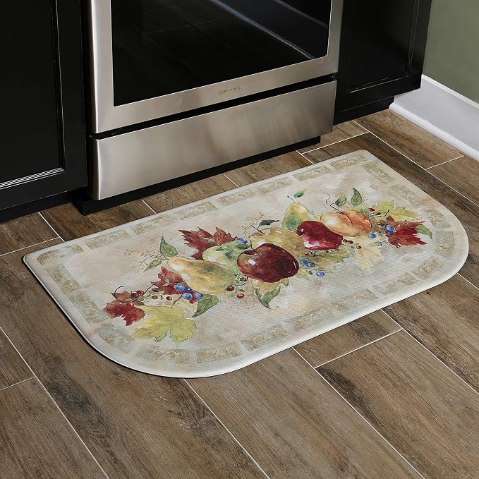 J&V TEXTILES Anti Fatigue Kitchen Mat - Kitchen Mat Cushioned Anti Fatigue, Kitchen Floor Mats Cushioned, Non Slip Waterproof Mat Standing Desk, 20x36x1/2 inches (Napa Fruit Slice)
