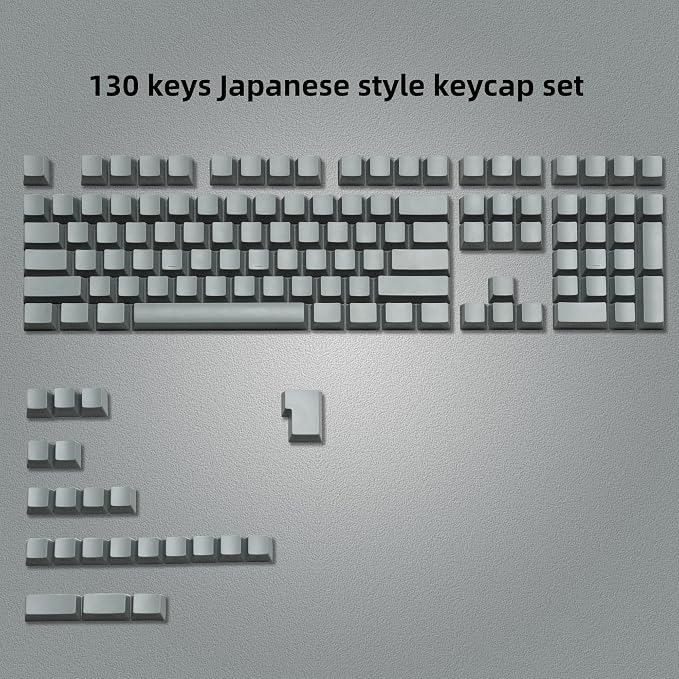 dagaladoo doubleshot PBT keycap Set,Japanese keycaps Shine Through,Side Printed Key caps Keyboard,Cherry Profile Custom Keycap for Mechanical Gaming Keyboards(Light Grey)