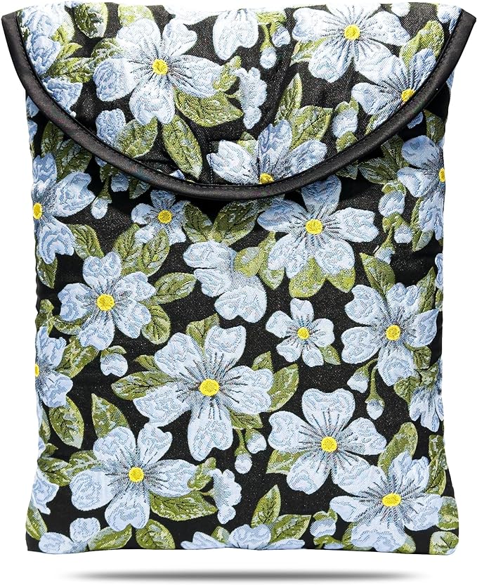 Puffy Laptop Sleeve 15-16 Inch Blue Flower, Protective Carrying Case for Men and Women, Cute Case Bag Compatible with 15 Inch and 16 Inch Laptops, for MacBook Air M2 M1, Asus/Dell Xps/Lenovo in Cover