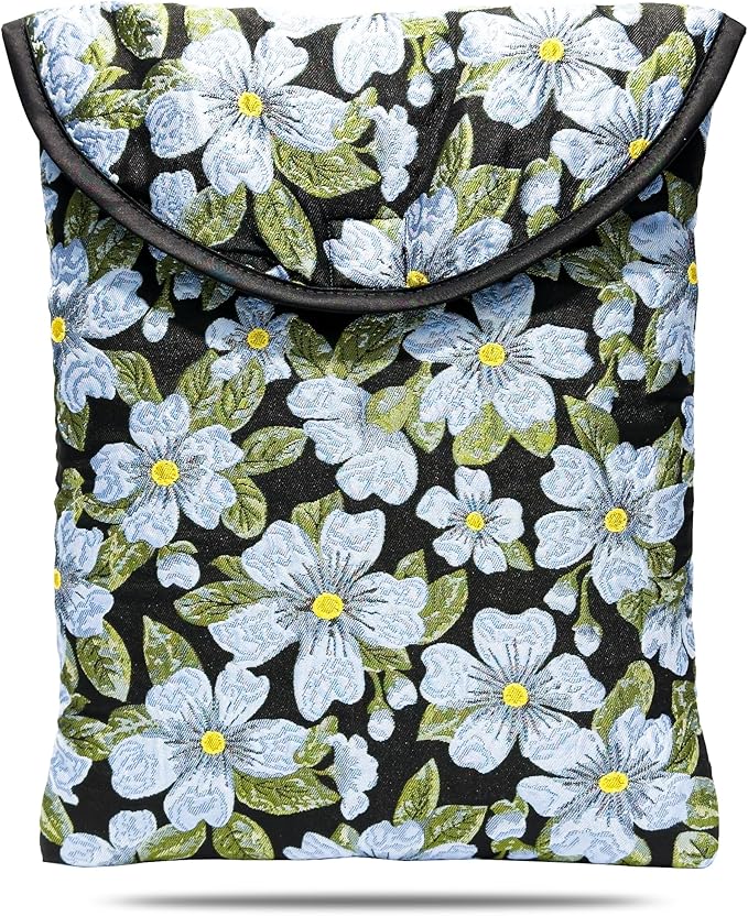 Puffy Laptop Sleeve 11-12 Inch Blue Flower, Protective Carrying Case for Men and Women, Cute Case Bag Compatible with 11 and 12 Inch Laptops, 10.9" Ipad 10, 10.2" Ipad 7 8 9 in Cover
