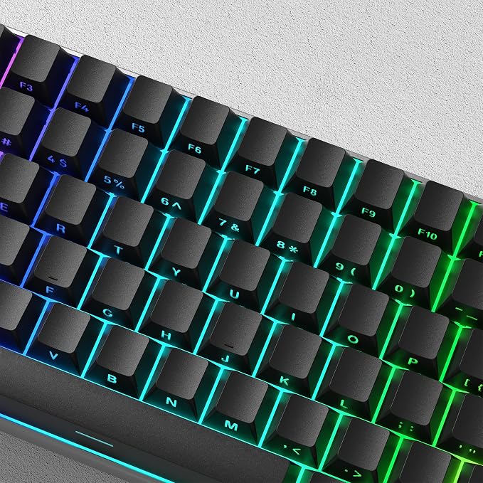 dagaladoo Black keycap Set,Shine Through Keyboard caps South Facing, Japanese Style Double Shot PBT Key caps,OEM Profile Custom keycaps for Mechanical Keyboards(only keycap)