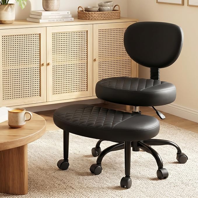 Ergonomic Cross Legged Office Chair with Wheels | Ergonomic Office Chair with Wheels, Adjustable Height for Meditation, ADHD Desk & Yoga, Wide Criss Cross, Lumbar Support
