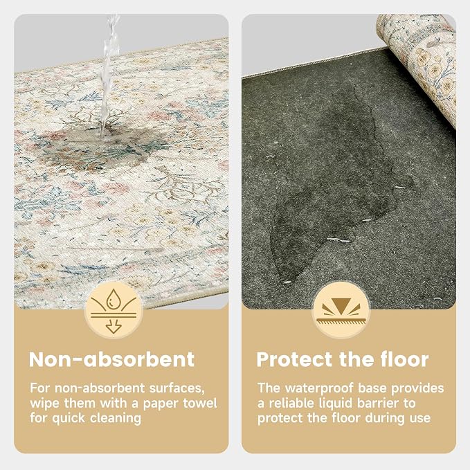 Office Chair Mat for Hardwood Tile Floor, 36"x48"Anti-Slip Under Desk Carpet Protector for Rolling Computer Chair Mat, Machine Washable Office Area Carpet (Chenille,Buttery Yellow)