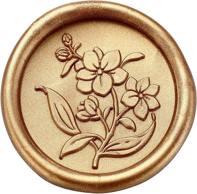 Yoption Orchid Flowers Wax Seal Stamp Kit with Sealing Wax Sticks and Gift Box for Wedding, Party Invitations, Christmas, Envelopes