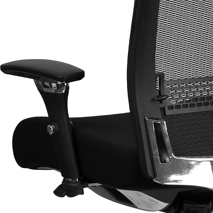 Flash Furniture HERCULES Series 24/7 Intensive Use 300 lb. Rated Black Mesh Multifunction Ergonomic Office Chair with Seat Slider