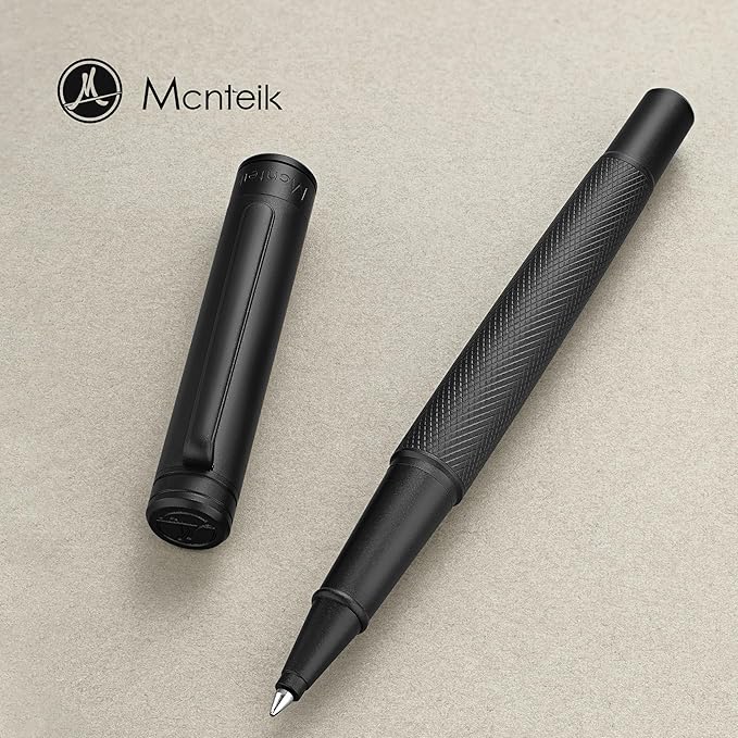 Personalized Matte Black Forest Rollerball Pen, Luxury Pen with Schmidt Black Ink Refill, Fancy Pen Gift Set for Men & Women, Business Signature, Executive, Office, Nice Fancy Designer Pens