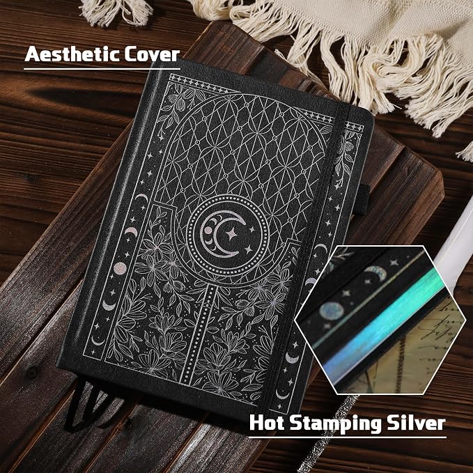 TIEFOSSI Dotted Journal Notebook, 160gsm 256 Numbered Thick Paper, A5 Hardcover Dotted Grid Diary for Women Men Work Writing, Journaling, Drawing, 5.8 x 8.3 in
