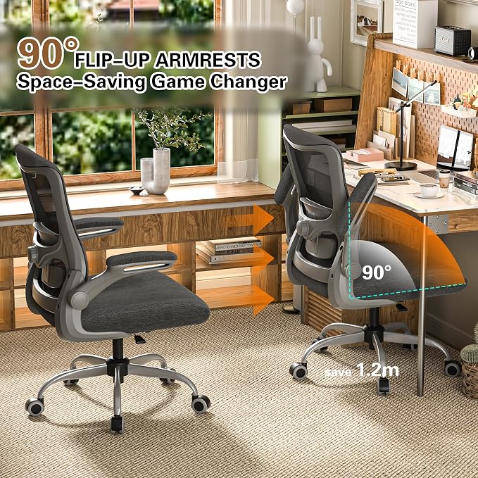 Ergonomic Office Chair - High Back Desk Chair with Adjustable Lumbar Support, Breathable Mesh Back, 330LBS Capacity, Easy Assembly, for Home Office Executive Computer Task