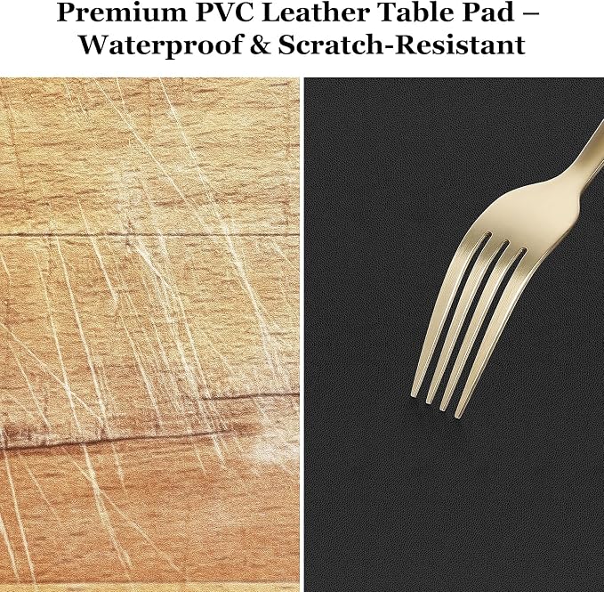 Warmstar Leather Table Cover 12 x48 Inch, 1.8MM Thick PVC Table Protector Waterproof, Desk Cover Protector Non-Slip Table Pad for Kitchen, Dresser, Gaming Desk,Dining Room Table