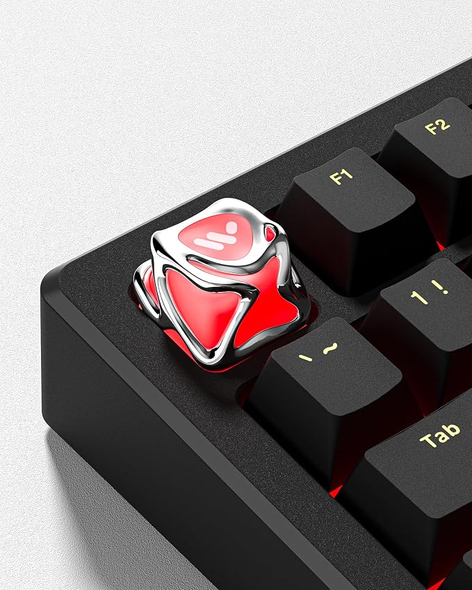 dagaladoo Clear keycaps,Translucent Keyboard keycap,Jelly Key Cap Set,Shine Through keycap，1U Keyboard Cap for Mx Switches Mechanical Keyboard(Metal,Gold)