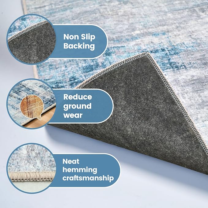 Office Chair Mat for Hardwood Tile Floor, 36"x48"Anti-Slip Under Desk Carpet Protector for Rolling Computer Chair Mat, Machine Washable Office Area Carpet (Chenille,Grey)