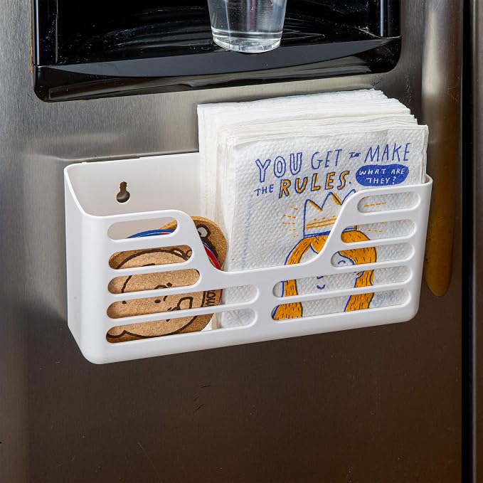 Officemate Magnet Plus Magnetic, Utility Pocket, White (92541) 3 x 10.25 x 5.25 Inches
