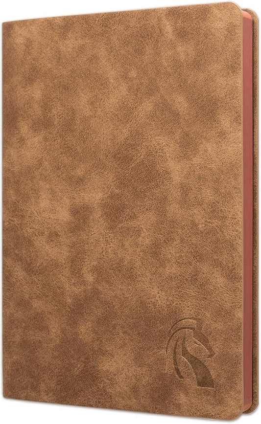 LeStallion Nice Leather Journal For Men/Women - 120 GSM Fountain Pen Notebook - 210 Numbered Pages, Table Contents | A5 Soft Cover Personal/Work Daily Journal | High End Luxury Notebook For Writing