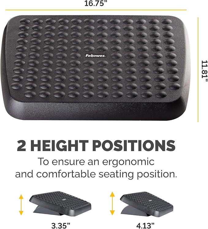Fellowes 48121 Standard Foot Rest, Graphite (Pack of 2)
