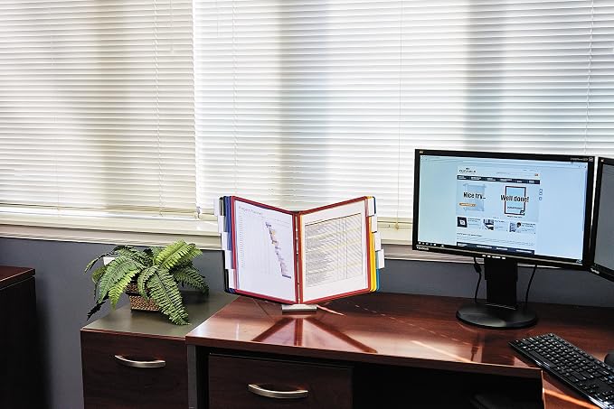 Durable Instaview20 Pocket Expandable Desktop Reference System - Letter Size 10 Double-Sided Panels - Assorted Color Borders (Pack of 10)