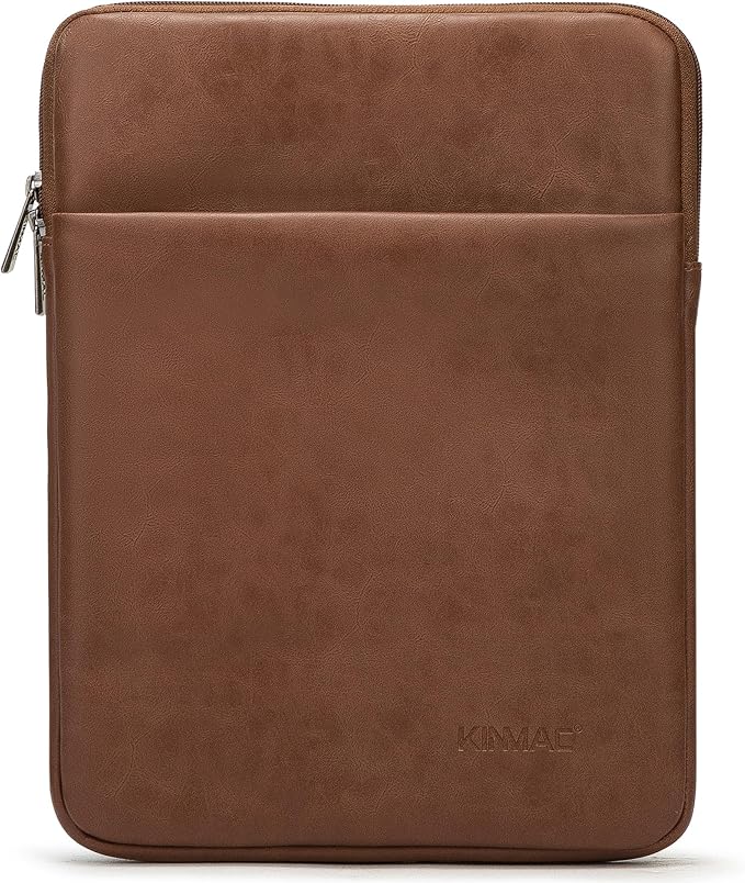 Kinmac 360° Protective Vertical Laptop Sleeve Case Cover Bag (Coffee PU, 12.5 inch-13.3 inch)