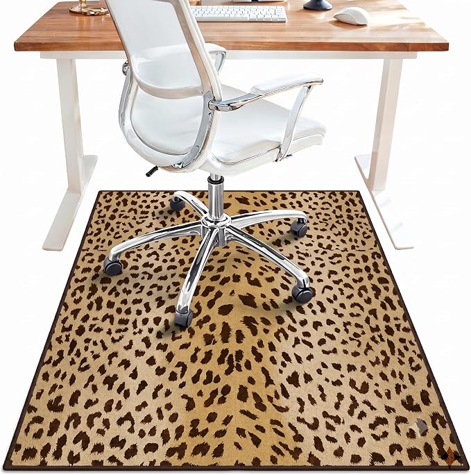 48"x60" Office Chair Mat for Hardwood Tile Floor, Under Desk Carpet Protector for Rolling Computer Chair Mat, Machine Washable Area Rug, Anti-Slip 1/5" Thick Low Pile Thin Floor Mat, Yellow Black