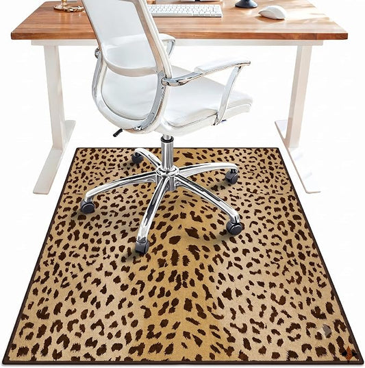 36"x48" Office Chair Mat for Hardwood Tile Floor, Under Desk Carpet Protector for Rolling Computer Chair Mat, Machine Washable Area Rug, Anti-Slip 1/5" Thick Low Pile Thin Floor Mat, Yellow Black