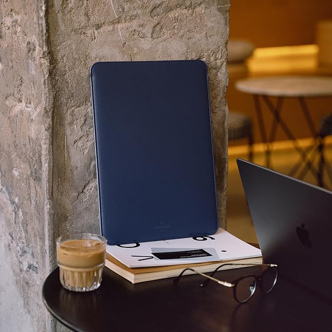 Comfyable Laptop Sleeve 14 Inch Precisely Compatible with MacBook Pro M5 M4 M3 M2 Pro/Max 2026-2021, Faux Leather Cover Case, 14 in, Midnight Blue