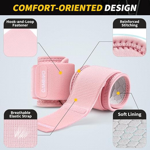 CAMBIVO Wrist Brace 2 Pack, Adjustable Compression Wrist Support for Carpal Tunnel, Tendonitis Pain Relief, Wrist Wraps for Weightlifting, Gym Fitness, Sleeping Night Support, Men Women