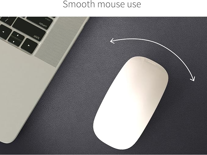 RENMTURE Desk Pad, Cork & PU Leather Desk Mat, Large Mouse pad, Non-Slip Desk Protector and Blotter, Waterproof Writing Pad, Desk Accessories and Organizers for Home Office (Black, 23.6" x 13.7")