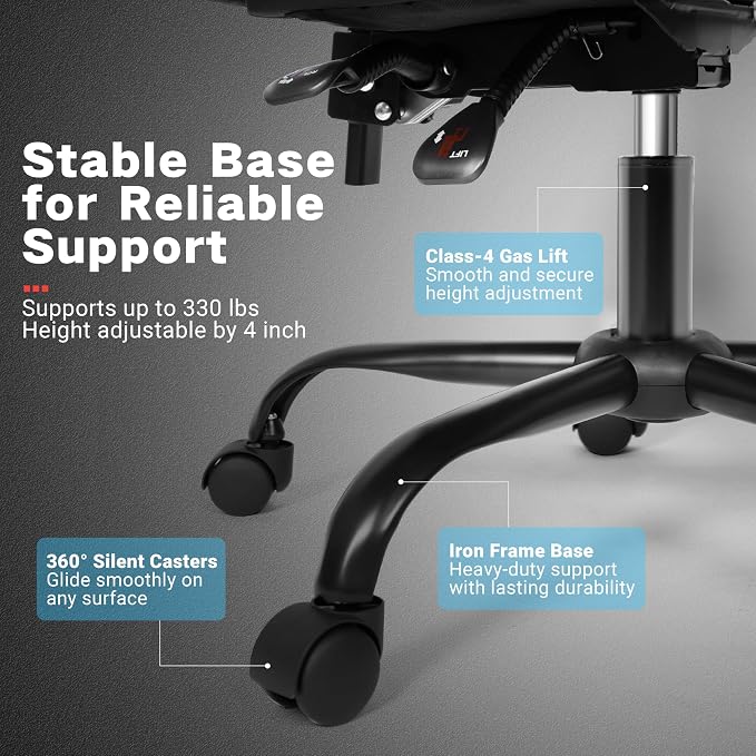 Gaming Chair with Footrest and Lumbar Support, Height Adjustable Chair with 360°Office Desk Chair,Heavy Duty 330lbs Computer Chair for Adults