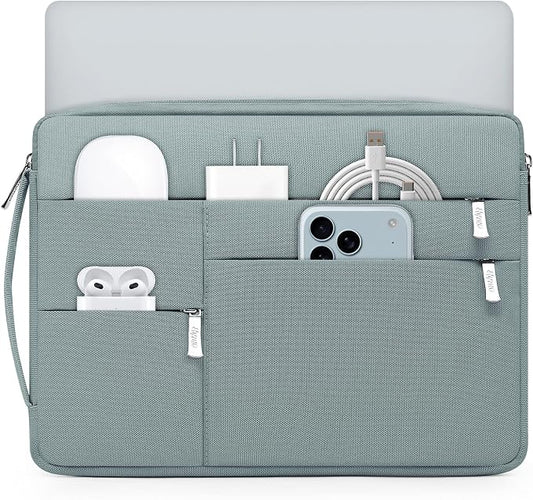 HYZUO 13.3-14 Inch Laptop Sleeve Bag for MacBook Pro 14 M5-M1 Pro/Max A3426 A3427 2026-2021, MacBook Air/Pro 13, 13.8-13.5 Surface Laptop/Book, NoteBook Case for 13" HP Dell Lenovo Asus, Ash Blue