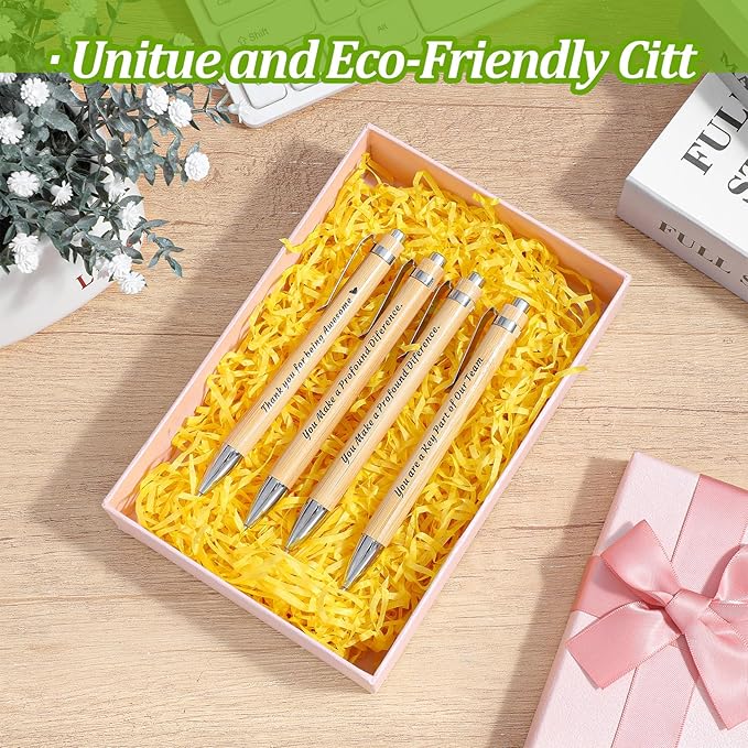 50 PCS Bamboo Pens Bulk Wooden Bamboo Pens Engraving Wooden Ballpoint Pen Gift Pen Bulk (Inscribed with text)