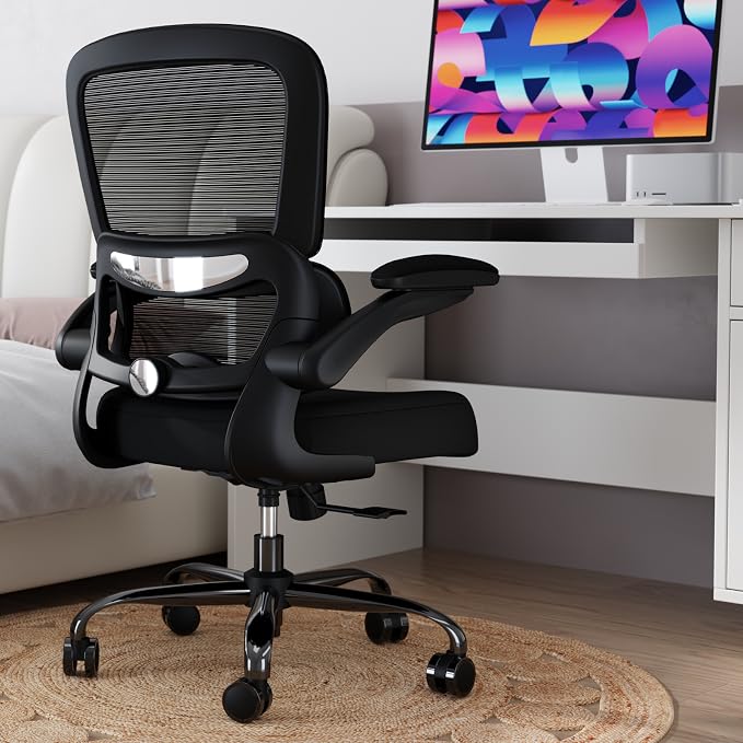 TRALT Office Chair - Ergonomic Desk Chair with Adjustable Lumbar Support, Mesh Computer Chair, Executive Chairs for Home Office Comfortable Lumbar Support Black Pack of 10
