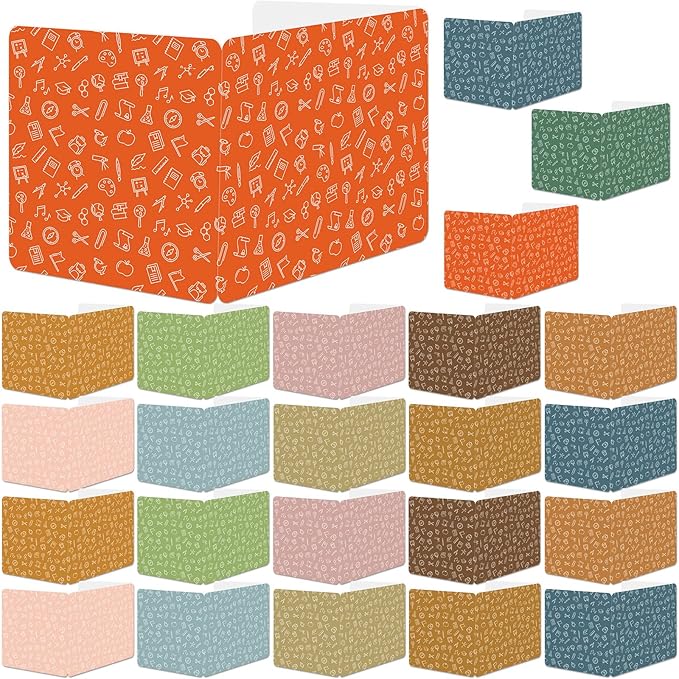 gisgfim 24 Pack Privacy Shields for Student in 12 Boho Colors Desk Dividers Durable Privacy Folders Testing Dividers Shield Study Boards Panel Partition for Classroom Teacher Back to School Supplies