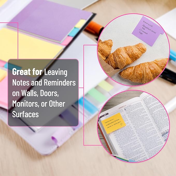 Mr. Pen- Sticky Notes Set, 2 Sets, 820 Pack, Ruled | Dotted & Blank Notes with 150 Index Tabs, Divider Sticky Pads for Bible Study, Office, School, Planning