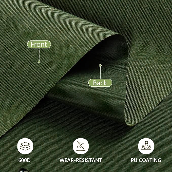 Waterproof Canvas Fabric by The Yard, 58inch 600D Upholstery Fabric Polyester Material Outdoor Water Resistant Material for Sewing Chair Patio Cushion Bag Sofa Seat Repair, 15 Yard Green