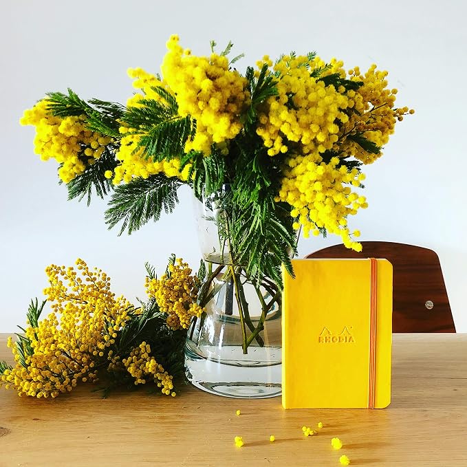 Rhodia Rhodiarama SoftCover Notebook - 72 Lined Sheets - 4 x 5 1/2 - Yellow Cover