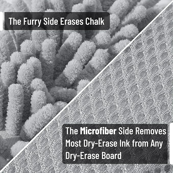 Mr. Pen- Magnetic Microfiber Shag Whiteboard Erasers, 4" x 6", 4 Pack, Dual Surface, Washable Large Dry Erase Board Cleaner for Chalk, Marker, Classroom, Office, Home