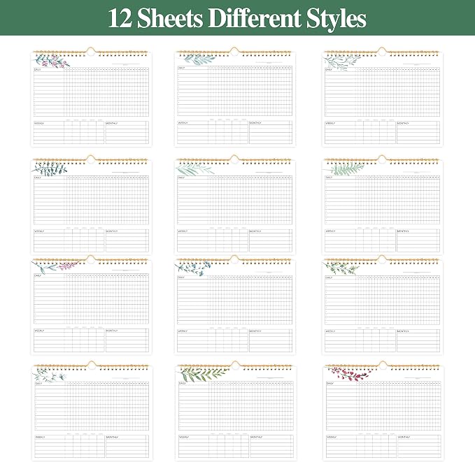 Habit Tracker Calendar- 12 Months Undated Daily, Weekly & Monthly Habit Tracker Journal, Writable Habits Track Calendar for Goal Setting, Boost Productivity, Workout Motivation & Self Care Tool