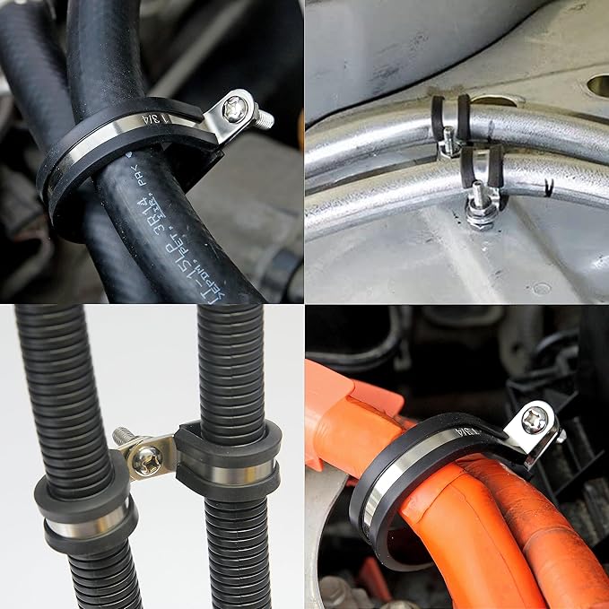 RTHIEAI 20 PCS 5/8 Inch Stainless Steel Cable Clamps - Insulated, Hose, Pipe, Wire Clamps