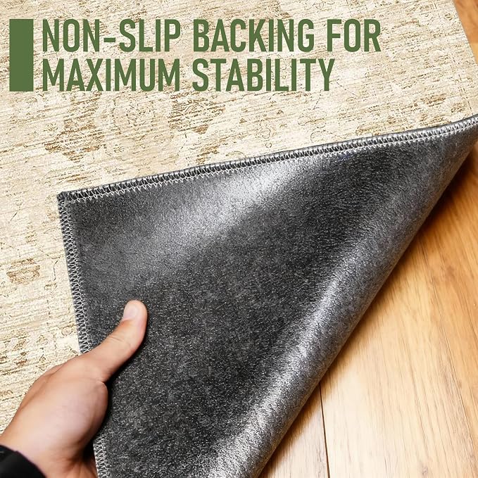 Office Chair Mat for Hardwood Floor, 48"x60" Desk Chair Mat for Home Office, Anti-Slip Under Desk Mat Rug for Rolling Chair,Floor Protector Washable Rug for Gaming Chairs-Beige