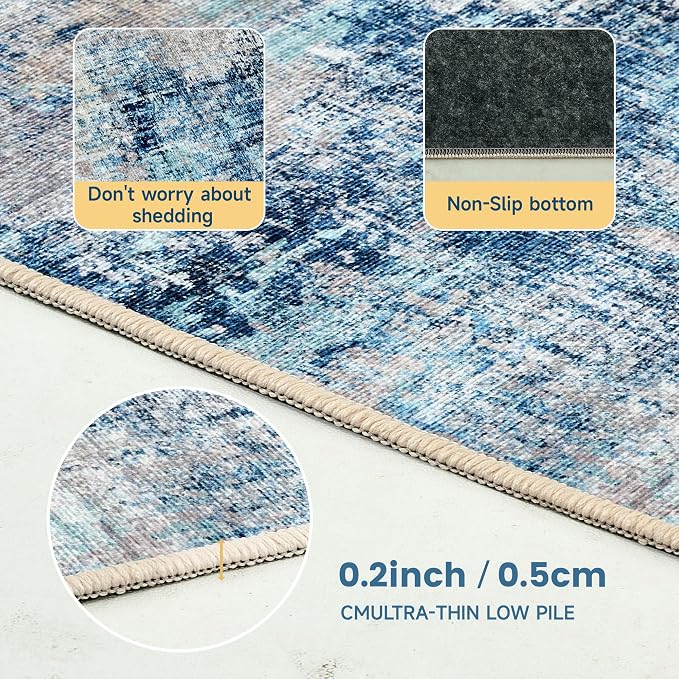 Office Chair Mat for Hardwood Tile Floor, 36"x48"Anti-Slip Under Desk Carpet Protector for Rolling Computer Chair Mat, Machine Washable Office Area Carpet (Chenille,Grey)
