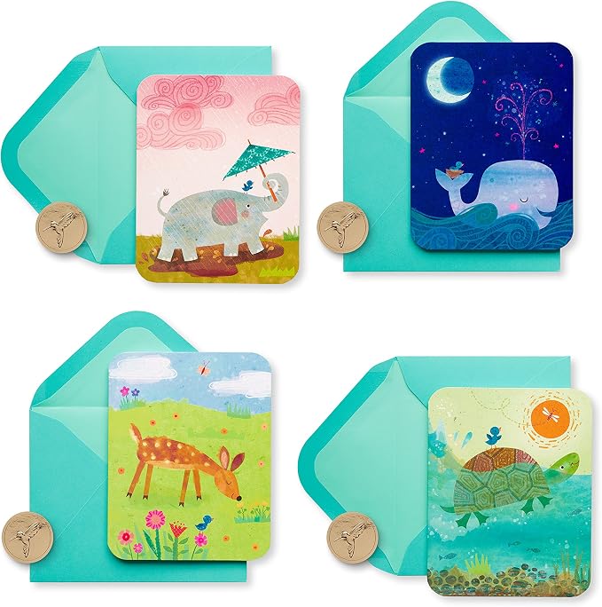 Papyrus Blank Note Cards with Envelopes, Animals (20-Count)