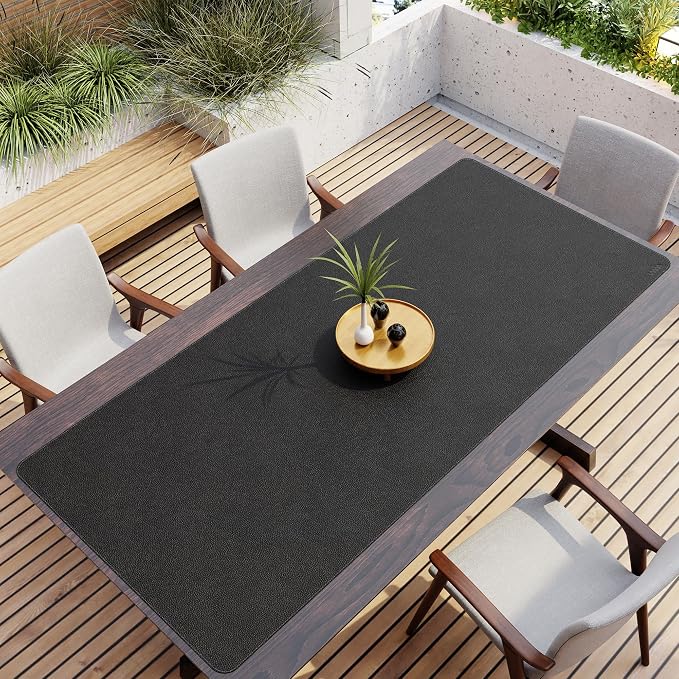 Vyaaa 70.8"x31.5" PU Leather Large Desk Mat (Black) - XXL Extended Mouse pad, Office Desk Protector, Non-Slip Computer Desk pad for Office, Gaming, Home