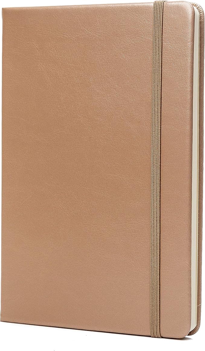 Guissi Classic Dotted Grid Bullet Notebook Journal Dot Hard Cover A5 Premium 80gsm Thick Acid-Free Paper with Fine Inner Pocket Faux Leather Office School Supplies 144 Pages Designed in Florence