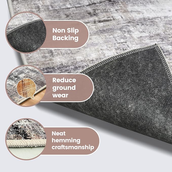 Office Chair Mat for Hardwood Tile Floor, 36"x48"Anti-Slip Under Desk Carpet Protector for Rolling Computer Chair Mat, Machine Washable Office Area Carpet (Chenille,Beige)