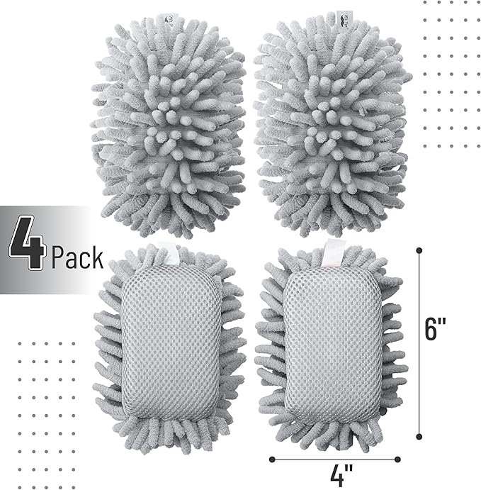 Mr. Pen- Magnetic Microfiber Shag Whiteboard Erasers, 4" x 6", 4 Pack, Dual Surface, Washable Large Dry Erase Board Cleaner for Chalk, Marker, Classroom, Office, Home
