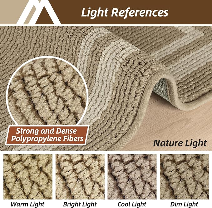 COSY HOMEER Kitchen Rugs Sets 2PCS,Non-Slip Washable Kitchen Mats for Floor,Absorbent and Stain Resistant Kitchen Runner Rugs for Kitchen Sink Laundry Entryway,20"x30"+20"x48",Beige