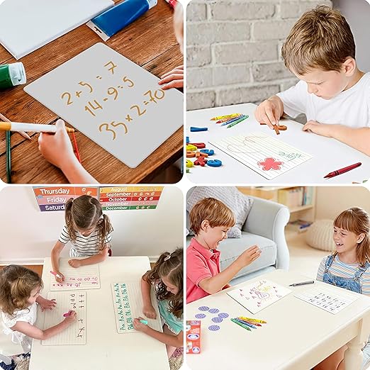 1 Small Dry Erase Board for Kids - White Board for Kids | Individual Dry Erase Board for Kids - Portable Kids Mini Whiteboard | Double Sided Small White Boards | Lined and Plain, 9"x12"