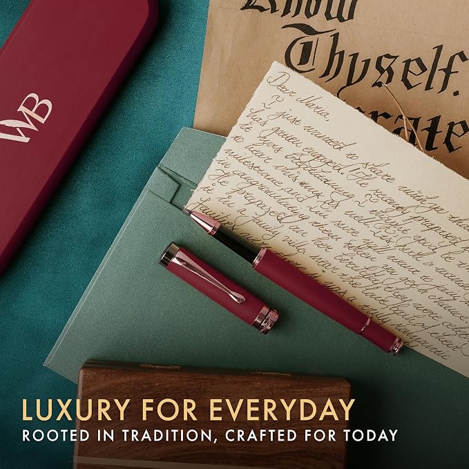 Wordsworth and Black Rollerball Pen-Stunning Luxury Pen Bamboo Violetwood Gold Finish, Refillable, Best Roller Ball Gift Set Pen for Men & Women, Ink Refill,Point Office Pens for Writing
