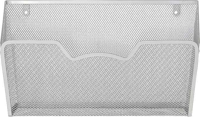 Simple Houseware Wall Mount Single Pocket File Organizer Holder, 3 Packs, Silver